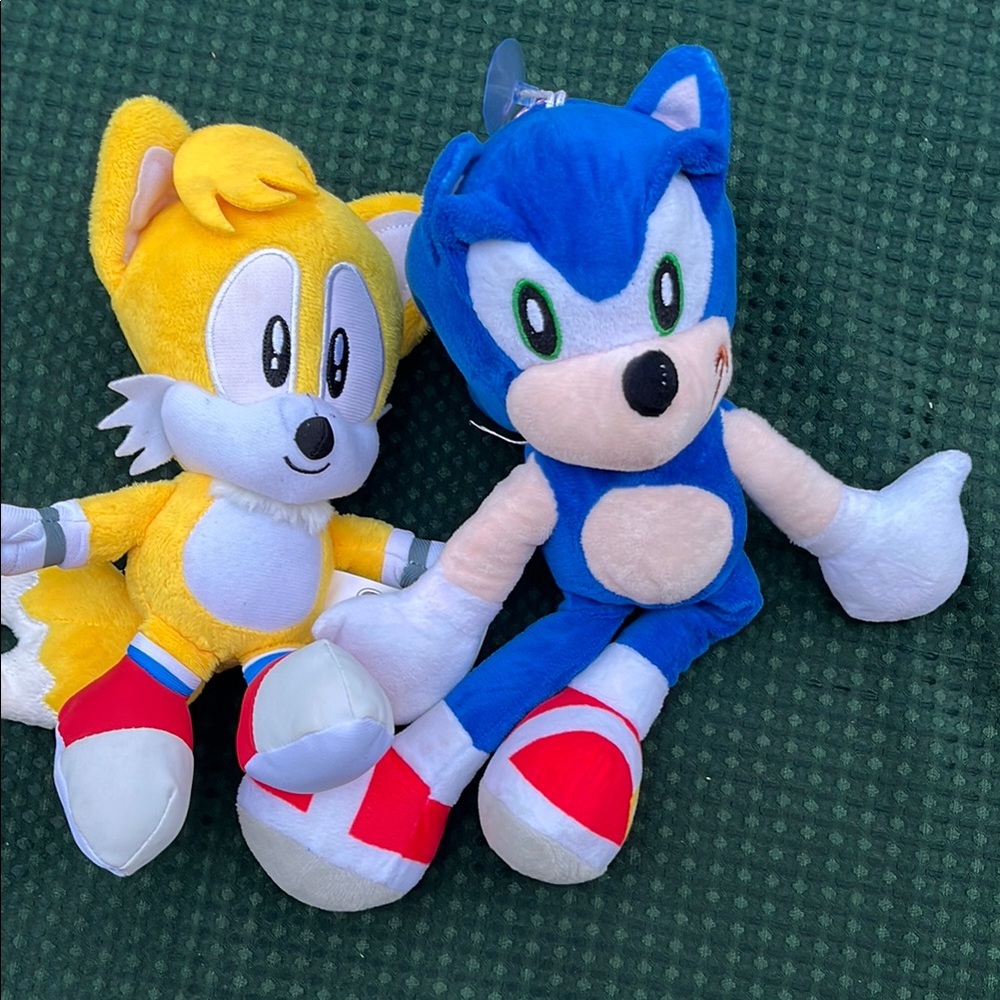 Sonic Tails sonic hedgehog Blue and Yellow Stuffed‎ Animals Plush Set